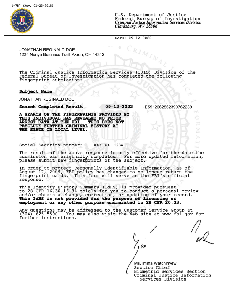 FBI Background Check Apostille