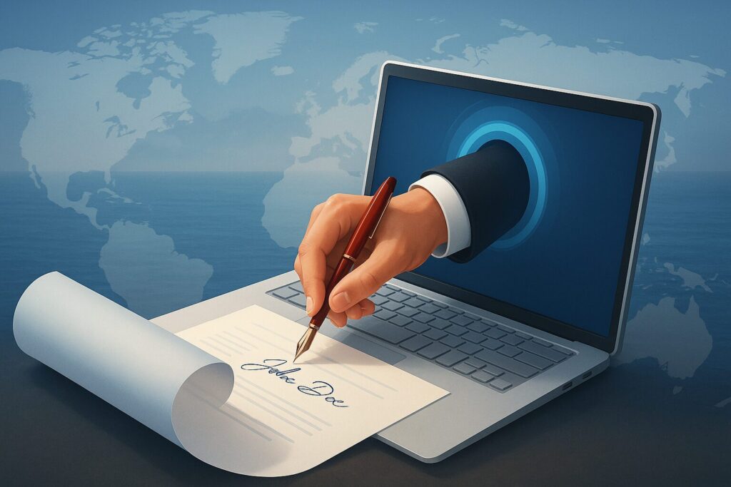International online notarization from Florida | Remote online notary services worldwide.