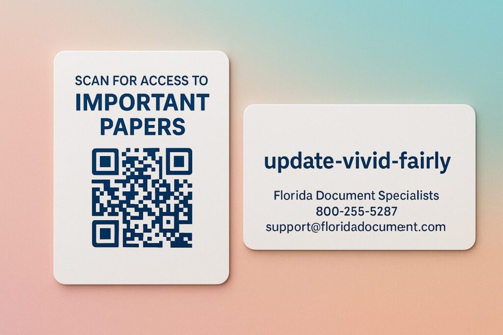 Digital Legacy Vault Emergency Access Card