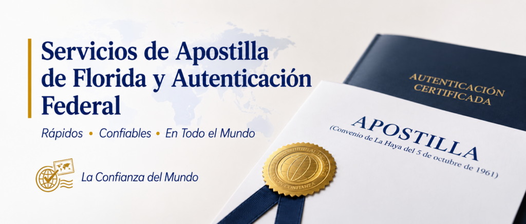 `Servicios de apostilla de Florida y autenticación federal para documentos de uso internacional`