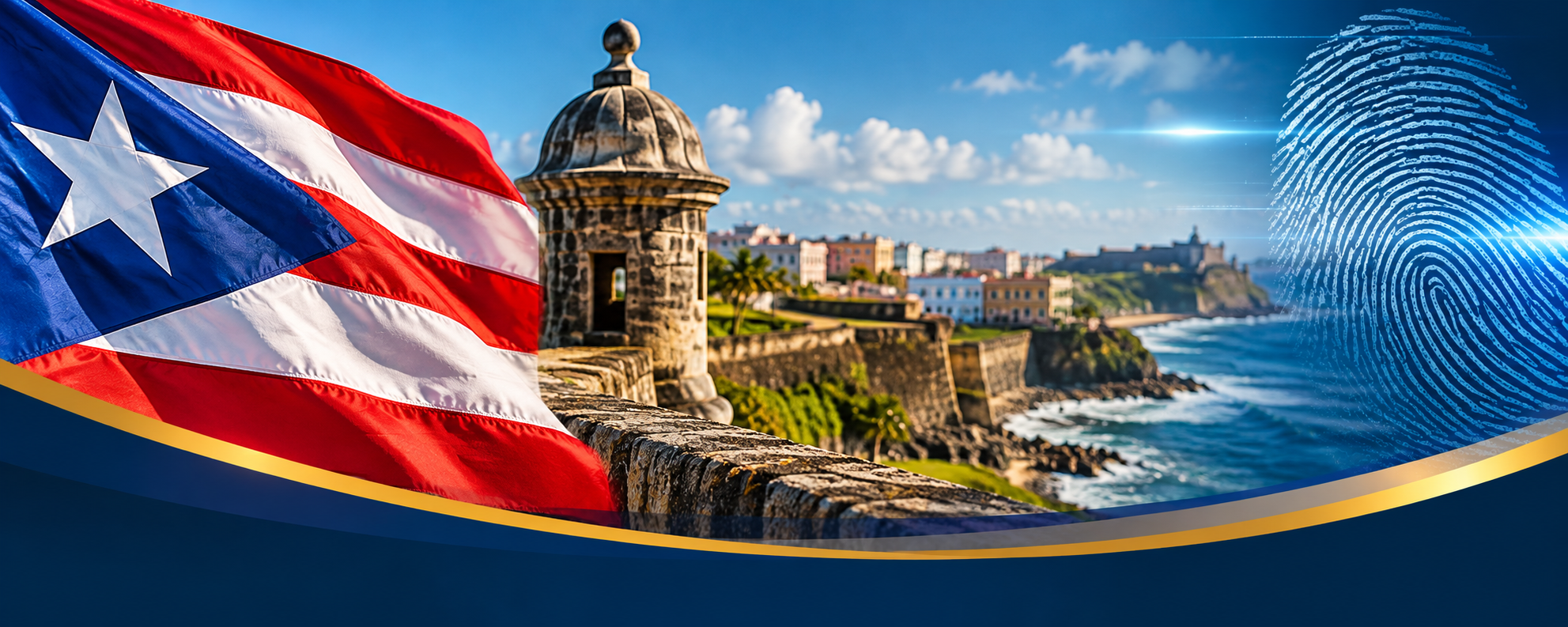 Official FBI fingerprinting in Puerto Rico with digital LiveScan